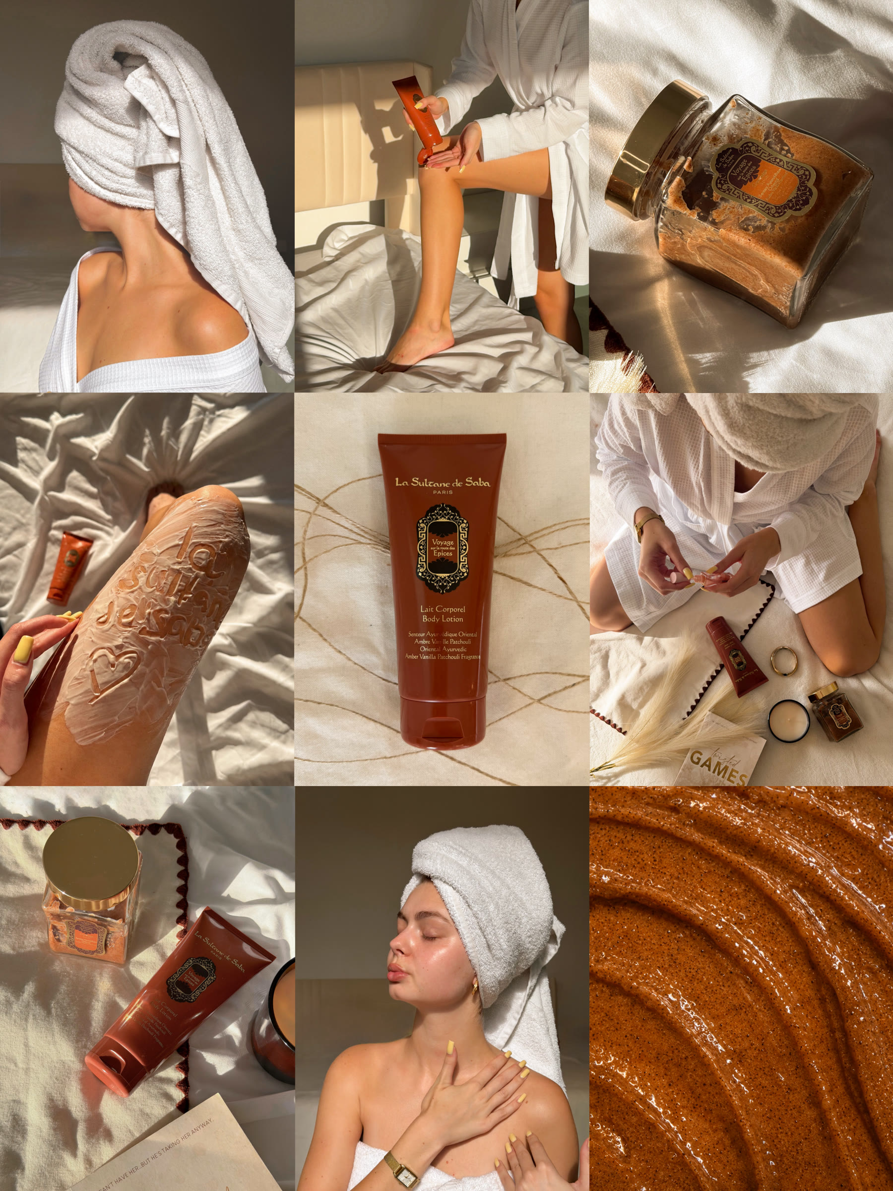 Skincare body care campaign collage